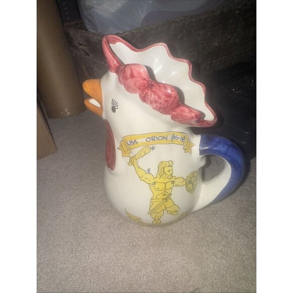 handmade Other - Whimsical Hand Painted Made In Italy Chicken Pitcher, 8 Inches Tall